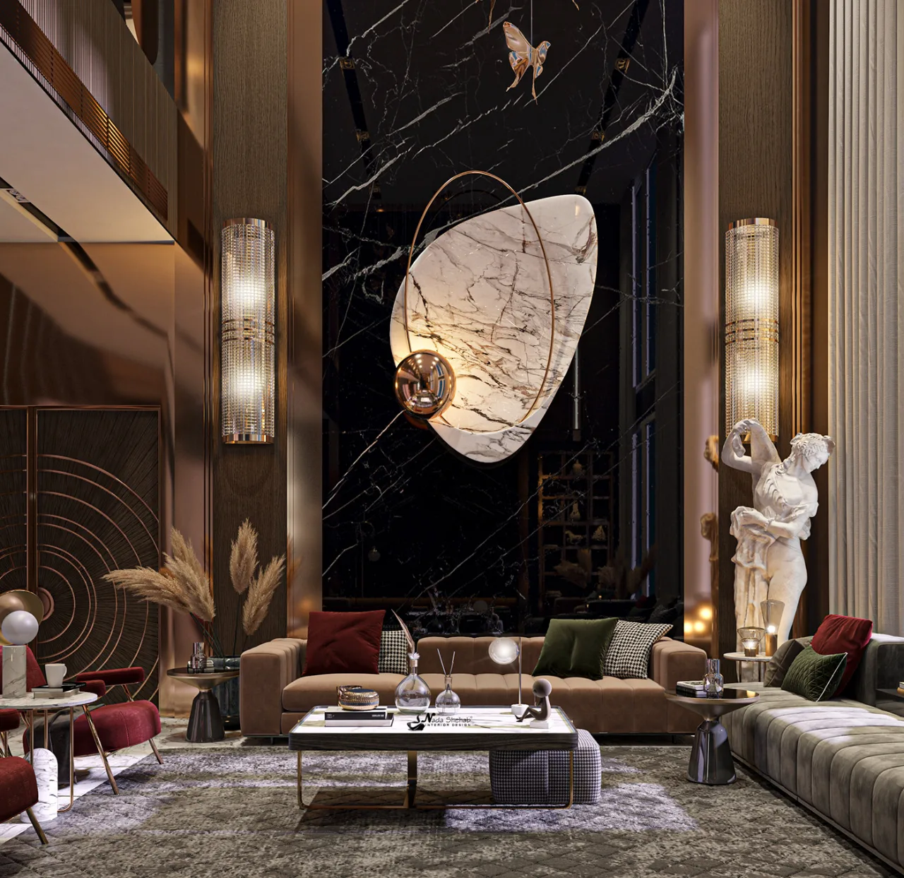 Grand double-height glass foyer with panoramic views of the Western Ghats—modern luxury farmhouse entrance in Anaikatti, Coimbatore.